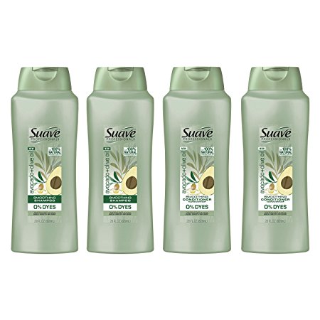 Suave Professionals Smoothing Shampoo   Conditioner, Avocado   Olive Oil 28oz 4-pack