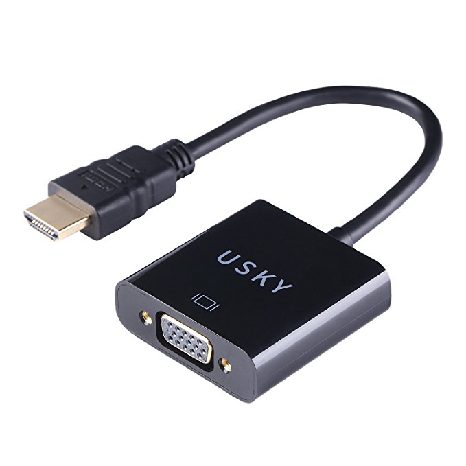 HDMI to VGA Adapter,Gold-Plated Active HDMI to VGA Converter with Micro USB and 3.5mm Audio Cable,HDMI TO VGA with Audio Cord for PC/Laptop/Projector