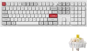 Keychron Q6 Pro Full-Size Bluetooth Custom Mechanical Keyboard for Mac Windows Linux, Full Metal QMK/VIA Programmable Knob KSA Double-Shot PBT Keycaps Hot-Swappable Keychron K Pro Banana Switch-White