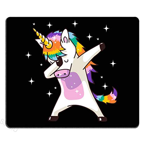 SSOIU Funny Unicorn Gaming Mouse Pad Custom,Unicorn Cute Dabbing Funny Dab Dance Mouse Pad