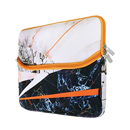 Case Star Antique Marble Granite Pattern Tropic Fusion Color Print Neoprene Fabric 13 Inch Laptop Sleeve Zipper Case for Microsoft Surface Book / Old Macbook Pro 13 A1278 (Orange)