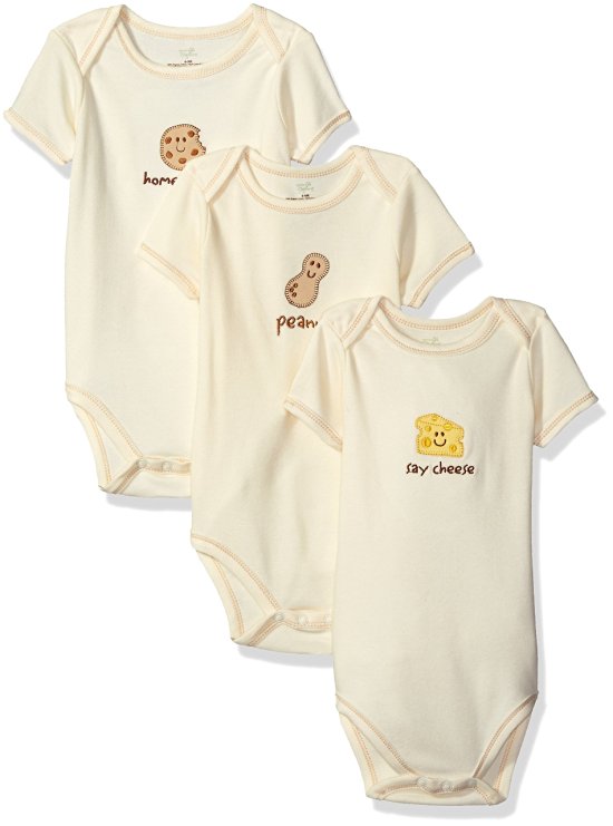 Touched by Nature Unisex Baby Organic Short Sleeved Bodysuit 3 Pack