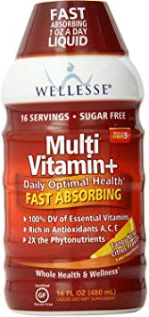 Wellesse Multivitamin Fast Absorbing, Complete B-Complex,Tangy New Citrus Flavor, 16 oz (Pack of 3)