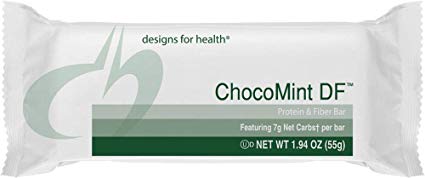 Designs for Health Dairy-Free Protein Bars in Mint Chocolate - ChocoMint DF, 12g High Protein with Prebiotic Fiber (12 Bars)