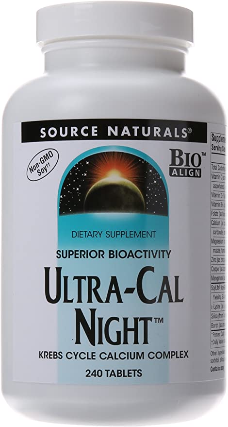 SOURCE NATURALS Ultra-Cal Night Calcium Complex Tablet, 240 Count