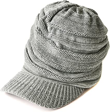 CHARM Mens Summer Knit Beanie Hat - Womens Slouchy Visor Cap Winter Baggy Slouch Knit