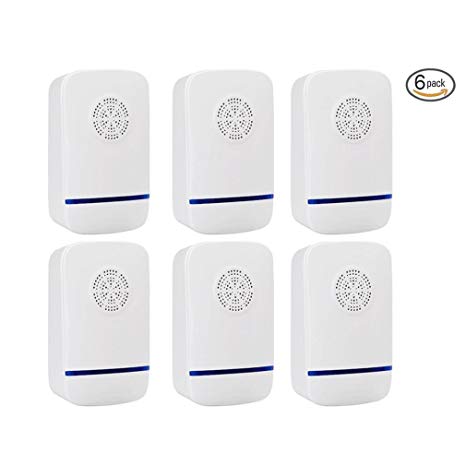 Mercy Ultrasonic Pest Repeller, Repels for Insects,Mice Spider Ant Roaches Mosquito,Bugs,Flies,Fleas,Effectively and Safe in Home(6 Pack)