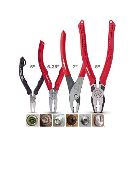 VamPLIERS. World's Best Pliers. 4-PC Set S4A Specialty Pliers Extract Stripped Stuck Screws Rounded Nuts Bolts