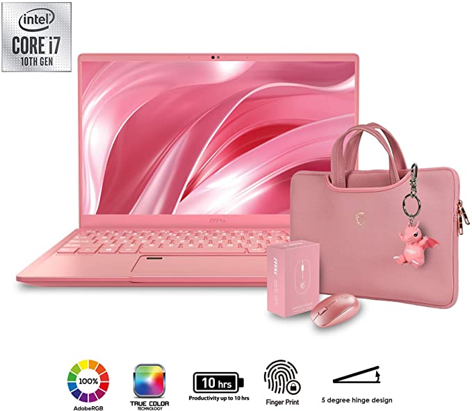 MSI Prestige 14 A10RAS-075CA Rose Pink 14" Professional Laptop Intel Core i7-10510U MX330 16GB DDR4 1TB NVMe SSD Win10 Bilingual