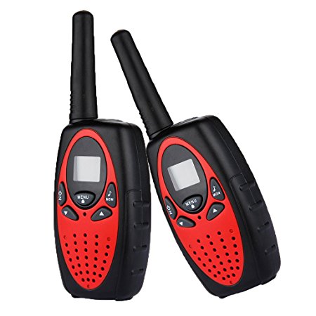 Floureon 2 Packs 22 Channel 2 Way Radios Kids Walkie Talkies Portable Toy Radio Transceiver (Red)