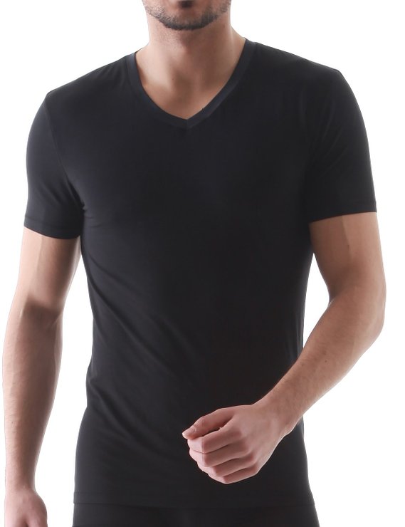 David Archy men's 3 Pack micromodal Slim Fit V-neck T-shirt
