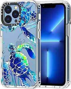 MOSNOVO Case for iPhone 13 Pro, [Buffertech 6.6ft Military-Grade Drop Protection] [Anti Peel Off Tech] Clear TPU Bumper Phone Case Cover Design - Sea Turtles