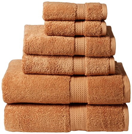 Superior 900 GSM Luxury Bathroom 6-Piece Towel Set, Made of 100% Premium Long-Staple Combed Cotton, 2 Hotel & Spa Quality Washcloths, 2 Hand Towels, and 2 Bath Towels - Rust