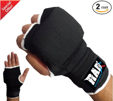 RAD Pro Boxing Gel Gloves,MMA,Grappling Gloves with Hand Wraps,Inner Gloves,UFC