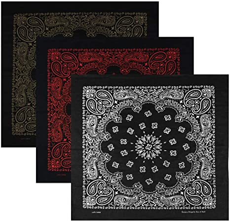 Large Bandanas 27 x 27 | Versatile Biker Rags | Classic Paisley Bandana Pattern