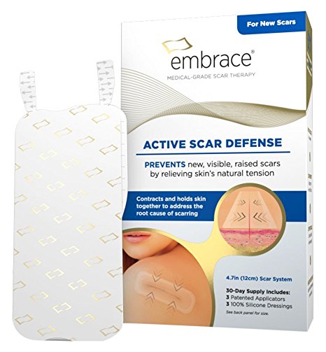 Embrace Active Scar Defense Silicone Scar Sheets For New Scar Treatment, Large (4.7"), 3 ct., 30 Day Supply