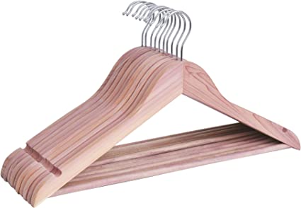 StorageWorks Red Cedar Coat Hanger, 10 Pack Wooden Clothes Hangers, Natural Cedar Wood Hangers for Shirts, Jackets, Pants, Coats, Suits, Sweaters