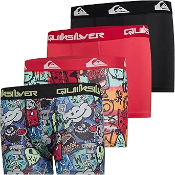 Quiksilver Boys Underwear 4 Pack Boxer Briefs for Boys 6-18 Durable Stretch Breathable Moisture Wicking