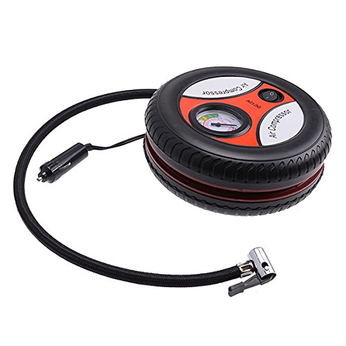 AGPtek Portable Mini 260PSI Electric (12V) Car Auto Air Compressor Pump Tire Inflator with Inflatable Tube and Gauge