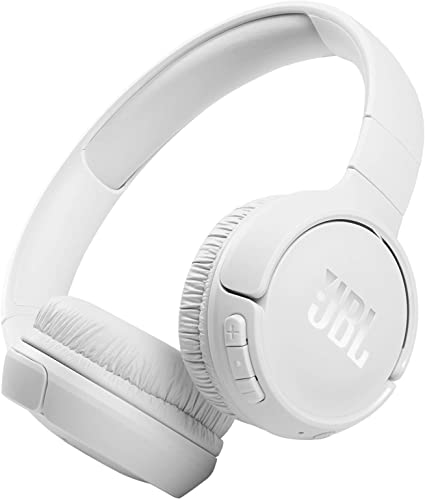 JBL T510BT in White – Over Ear Bluetooth Wireless Headphones with Pure Bass Sound – up to 40 hours of Uninterrupted Music Listening – Headset with Built-In Remote / Microphone