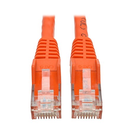 Tripp Lite Cat6 Gigabit Ethernet Snagless Molded Patch Cable UTP Orange RJ45 M/550Mhz 2Ft 2' (N201-002-OR)