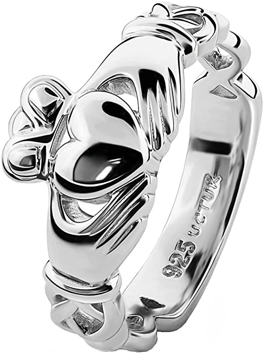Unisex UUS-6341 Sterling Silver Claddagh Ring