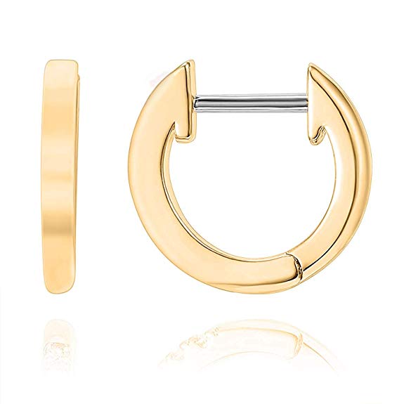 PAVOI 14K Gold Plated Cuff Earrings Huggie Stud