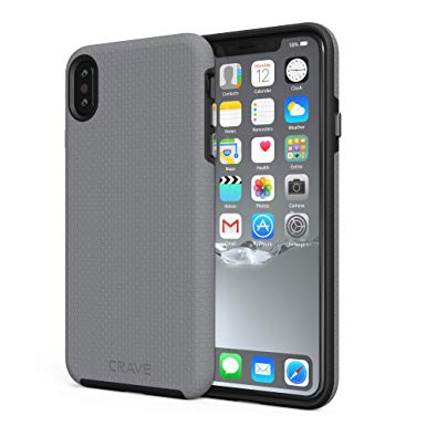 iPhone XS Max Case, Crave Dual Guard Protection Series Case for Apple iPhone XS Max (6.5 inch) - Slate