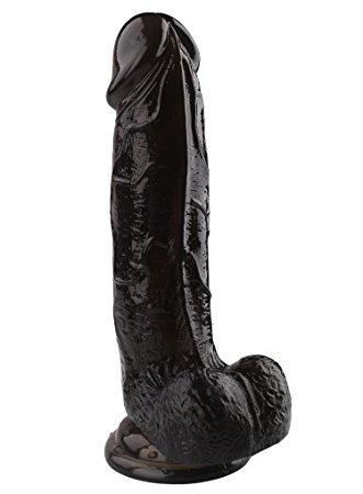 Realistic Dildo Huge Cock Realistic Penis With Suction Cup Base Adult Sex Toy (Black)