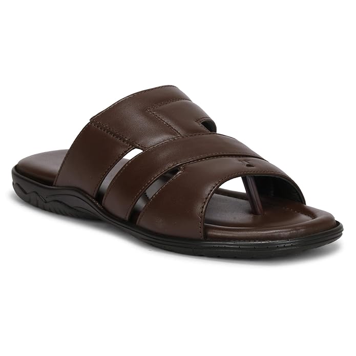 Wenzel Men's Extra Comfort Genuine Leather Flat Slippers Black