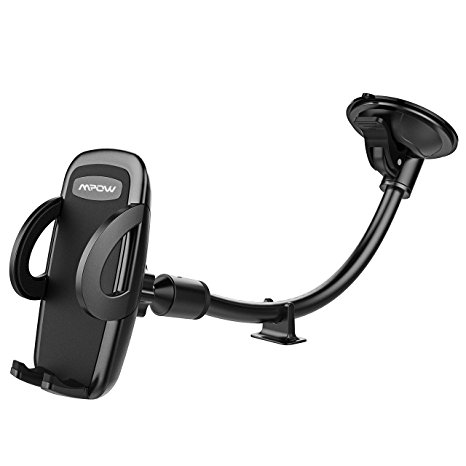 Mpow Car Phone Mount, Windshield Cell Phone Holder for Car with Long Arm Car Phone Mount for iPhone X/8/7/7Plus/6s/6Plus/5S, Galaxy S5/S6/S7/S8, Google, LG, Huawei and More