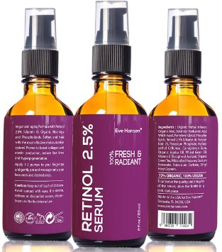 2 oz Retinol Vitamin A - Facelift in a Bottle 3 - 100 Vegan Anti Aging Serum - SEE RESULTS OR MONEY-BACK - Big 2 ounce Twice the Size Wrinkle Erasing Formula - SOFTEN YOUR SKIN INSTANTLY