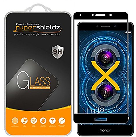 [2-Pack] Supershieldz For Huawei Honor 6X Tempered Glass Screen Protector, [Full Screen Coverage] Anti-Scratch, Bubble Free, Lifetime Replacement Warranty (Black)