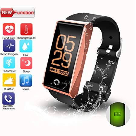 Fitness Tracker, 2018 New Design Colorful Display Activity Tracker with Blood Pressure Heart Rate Monitors Bluetooth Sleep Monitor Sport Caloriesfor IOS Android Phones Adult Kids