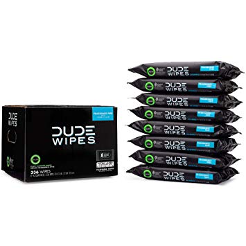 Dude Wipes Flushable Wet Wipes, Fragrance Free, Extra Large, 42Count (Pack of 8)