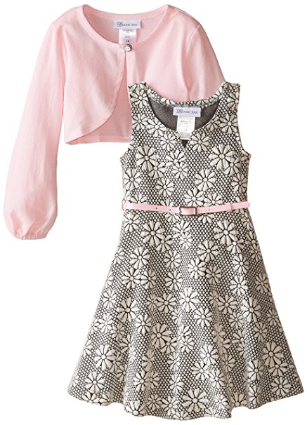 Bonnie Jean Little Girls' Floral Jacquard Cardigan Dress