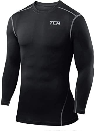 Men's Boys TCA Pro Performance Compression Base Layer Long Sleeve Thermal Top - Crew/Mock Neck