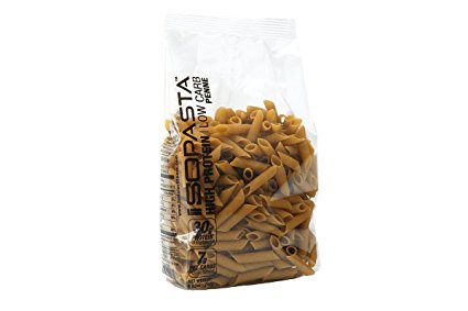 ISOPASTA Low Carb/High Protein Penne Pasta, 7 Net Carbs, 30g Protein Per Serving, 5 Servings Per Bag, 170 Calories Per Serving