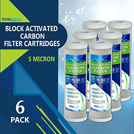 6 Block Activated Carbon 5 Micron Water Filters Set