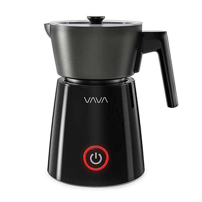 Milk Frother, VAVA Detachable Milk Frother, Electric Liquid Heater for Hot and Cold Milk (Stainless Steel, Silent Operation, Auto Shut Off, and Non-Stick Interior)