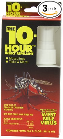 Grabber Outdoors 10 Hour 100 Deet Insect Repellent Spray 2-Ounce Pack of 3