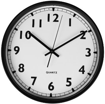 Large Indoor/Outdoor Universal Wall Clock Black - Non-ticking & Silent Modern Quartz Design Decorative 12-Inch Wall Clock - By Utopia Home
