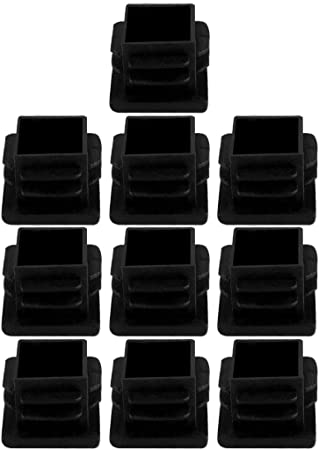 uxcell 19mm 0.75inches Plastic Square Insert Tubing Plug Furniture Pipe Tube Cover Protector End Cap 10pcs Black