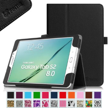 Fintie Samsung Galaxy Tab S2 8.0 Folio Case - Slim Fit Premium Vegan Leather Cover with Auto Sleep/Wake Feature for Samsung Galaxy Tab S2 / S2 Nook 8.0 Inch Tablet, Black