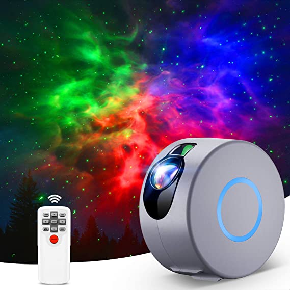 Vinpie Star Light, Kids Star Night Light Projector with Remote Control, LED Nebula Galaxy Projector for Baby Adults Bedroom/Home Theater/Game Rooms/Room Decor/Party/Night Light Ambiance (Grey)