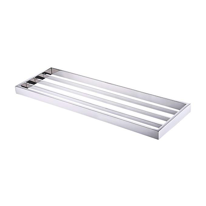 Kes Bathroom Single Shelf Towel Rack Wall Mount, Polished SUS304 Stainless Steel, A23010S60