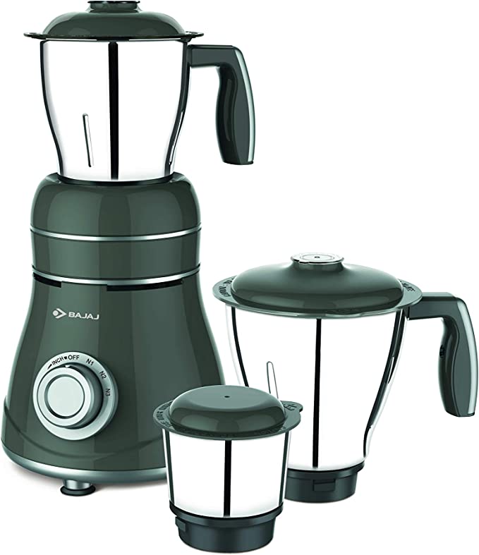 Bajaj Stormix 750-Watt Mixer Grinder with 3 Jars (Silver and grey)