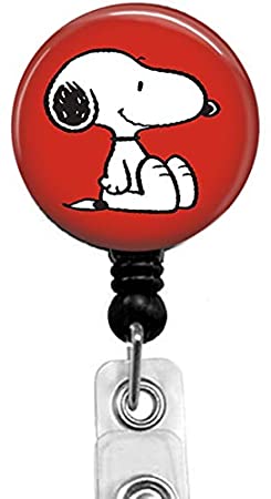 Snoopy Retractable ID Card Badge Holder with Alligator Clip, Name Nurse Decorative Badge Reel Clip on Card Holders