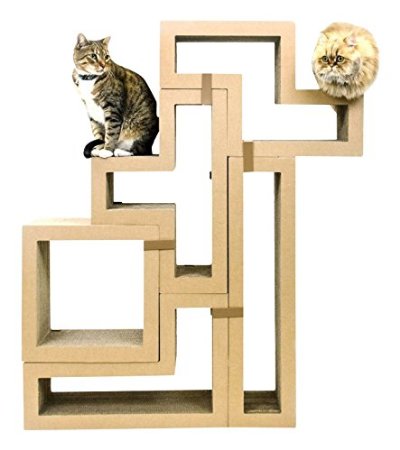 KATRIS Bundle of 5 Blocks  Modular  Multi-Functional  Cat Tree Condo Furniture System  Pre-Attached Multi-Color CITY Covers