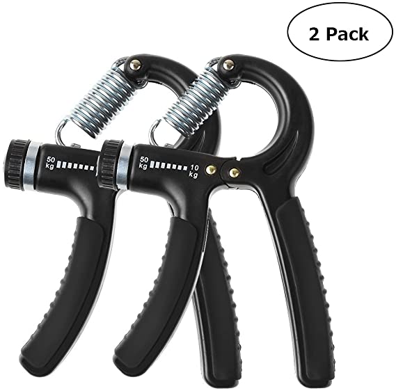 Hand Grip, Adjustable Hand Gripper Exerciser 22-110 Lbs (10-50kg), Hand Squeezer, Forearm Grip, Hand Exercise, Finger Strengthener (2 Pack)